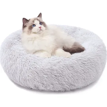 Pelíšek pro psa Pelíšek Donut plyšový L, 60cm, sv.šedá