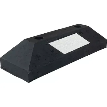 parkovací zábrana Černo-bílý plastový reflexní parkovací doraz FLOMA PS10 - délka 44 cm, šířka 15 cm, výška 10,5 cm