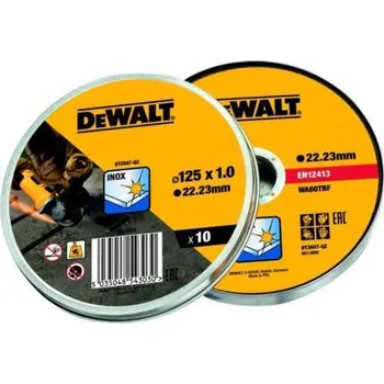 Řezný kotouč DEWALT DT3507 Kotouč řezný 10ks 125x22,2x1,0 mm na nerez