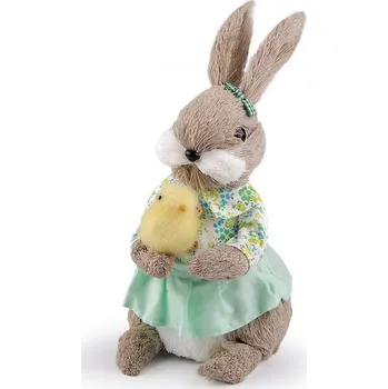 Velikonoční dekorace Dekorace zajíc, zaječice - 1 přírodní holčička