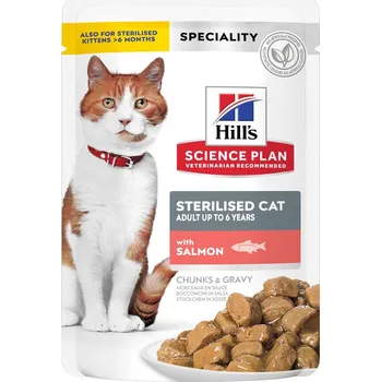 Krmivo pro kočku 12x85g Hill's Science Plan Adult Sterilised - losos