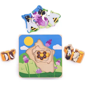 Puzzle Bigjigs Toys Vkládací puzzle životní cykly včely