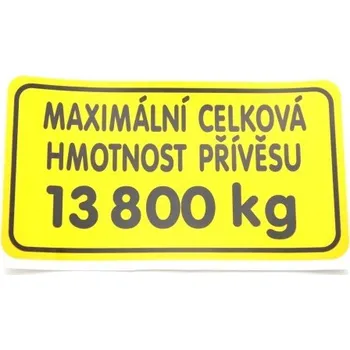 Tažné zařízení Štítek - hmot. přív.13800 kg FRTP 17802008