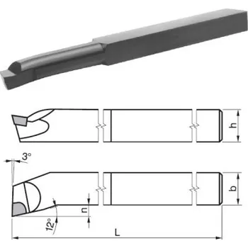 Příslušenstí k soustruhu DENAS 223726-40x40-H10 - Nůž soustružnický 40x40x400mm vnitřní rohový H10 (K10), DIN 4974