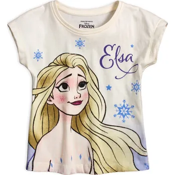 Dívčí tričko DISNEY FROZEN ELSA krémové Velikost: 104