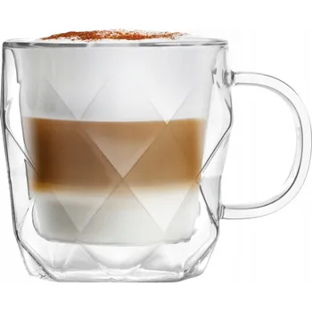 Sklenice Sklenice na kávu a čaj Vialli Design Geo 450 ml s dvojitou stěnou