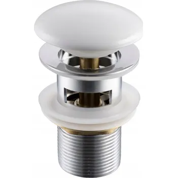 Sifon Zátka s přepadem klik-klak kulatý AquaUno bílá