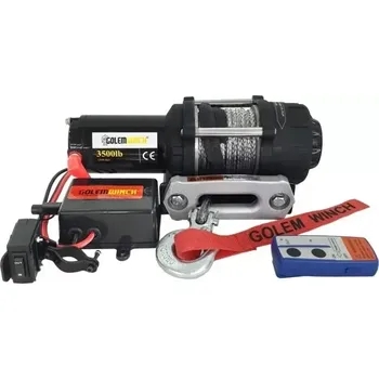 lanový naviják Golemtech N01S Elektrický naviják Golemwinch 3500 SYNT, 1,6 t, syntetické lano, pro čtyřkolky