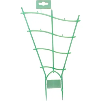 Stojan na květiny Plastia Mřížka na rostliny 30 cm, zvlněná, zelená-transparent, 2 ks