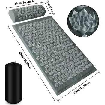 Masážní přístroj Masážní podložka shiatsu s akupresurními body - šedá