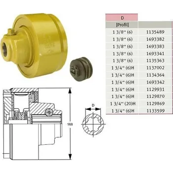 Spojka K64/24R, 3800 Nm, W2600,1 3/4" Z=20