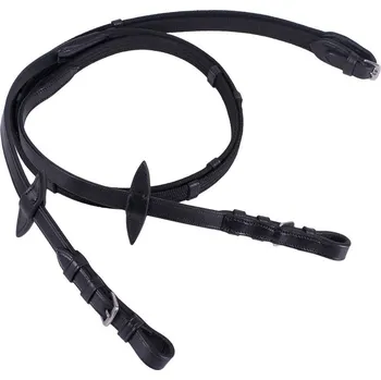 Bavlněné otěže se zarážkami QHP, černá, Shetty