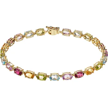 Náramek Zlatý náramek s diamantem a ozdobnými kameny - 19 cm - ryzost 585 - 229.101