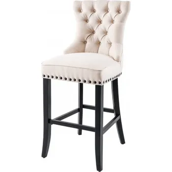 Barová židle 2SET barová židle CASTLE béžová strukturovaná látka