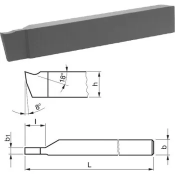 Sada nářadí STROJÍRNY POLDI 223551 50x32 - Nůž soustružnický 50x32x240mm zapichovací levý , RO rychlořezná ocel