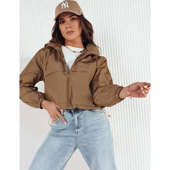 Dámská bunda Hnědá krátká crop bunda GRAUS TY4235 Velikost: XL