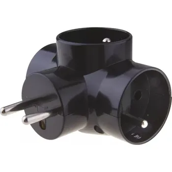 rozbočovací zásuvka Emos P0030 Zásuvka rozbočovací 3x kulatá, černá