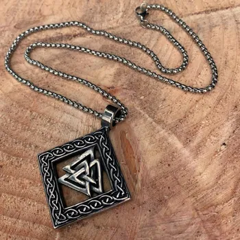Peněženka Přívěsek na krk Erik and Sons Valknut Raute - stříbrný