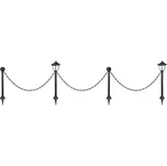334cm dekorativní plot 2ks 71cm solárních lamp