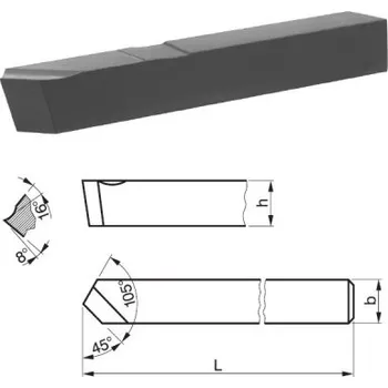 Sada nářadí STROJÍRNY POLDI 223515 12x12 - Nůž soustružnický 12x12x100mm ubírací přímý levý 45°, RO rychlořezná ocel