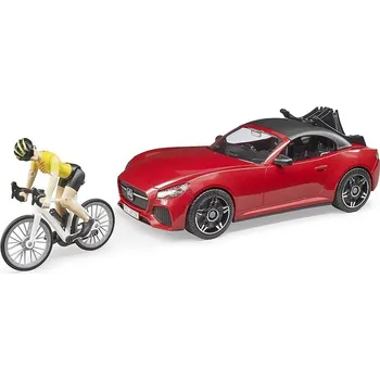 autíčko Auto sportovní Roadster s cyklistou Bruder 3485