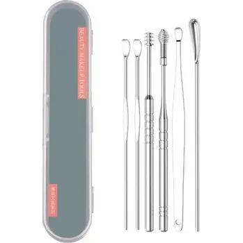 Čistič uší Sada nerezových nástrojů na čištění uší | čistič uší, nástroje do uší - 6Pcs-Box