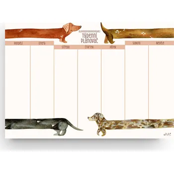 Kalendář ePiPí Týdenní plánovač A4 - Jezevčíci Vyberte možnost: Bez magnetu