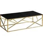 Stolek konferenční zlatá/sklo mramor černá ESCADA A II