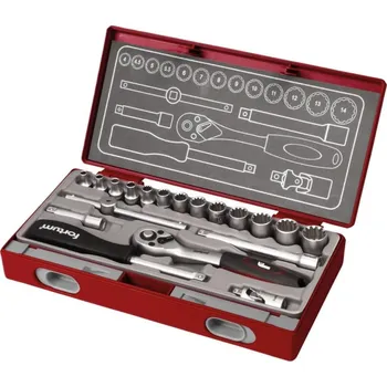 Gola sada FORTUM 4700031 Hlavice nástrčné MULTI-LOCK, sada 19ks, 1/4"