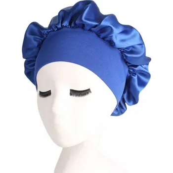 saténová čepice na spaní Modrá