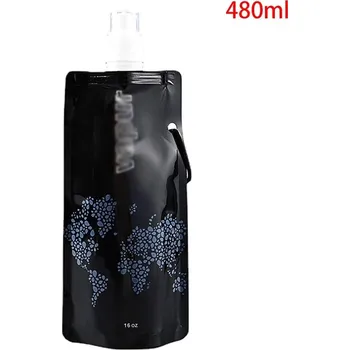 Láhev Skládací láhev | cestovní flaška na pití, 480 ml - černá
