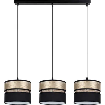 Lustr na lanku LIMA 3xE27/60W/230V zlatá/černá