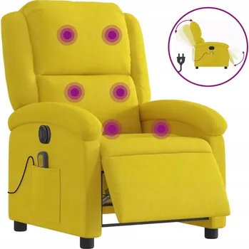 Křeslo Elektrické masážní křeslo s polohovatelným opěradlem, žluté, 71x86,5x99,5 cm