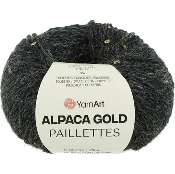 Galanterie YarnArt Alpaca Gold Paillettes 9314 tmavě šedá