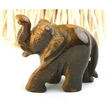 Přírodní kámen Tygří oko soška slon z Indie 112g