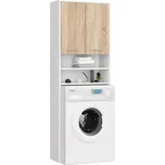 Koupelnová skříňka nad pračku FIN - bílá / sonoma 180x64cm