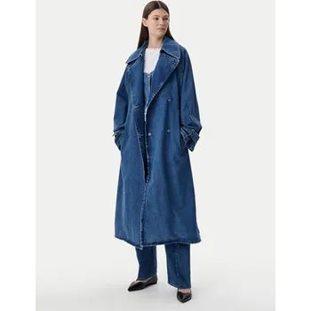 Dámský kabát HUGO Trenčkot Garena 50532056 Modrá Relaxed Fit XL
