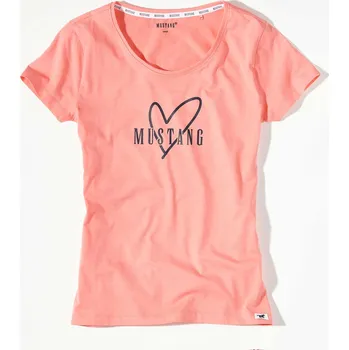 MUSTANG Dámské růžové tričko s potiskem srdce JETTE M 6242_2100.709