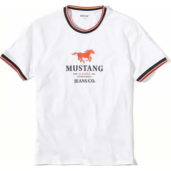MUSTANG Bílé tričko s logem Mustang a červeným koněm COSMO XL 4244_2100.200