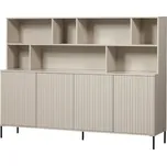 WOOOD Šedobéžová dřevěná knihovna Gravia 150 x 200 cm