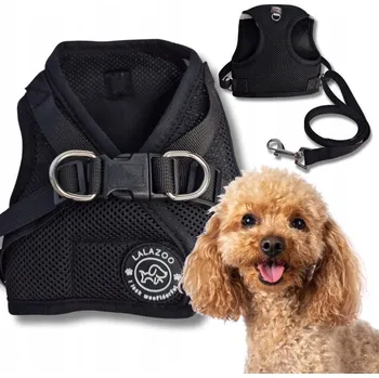 Postroj pro psa NETLAČÍCÍ POSTROJ pro MALÉHO psa prodyšný BENXI + VODÍTKO černý M