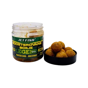 Boilies JetFish Jet Fish Legend Range Boosterované boilie PROTEIN BIRD MULTIFRUIT 24mm 250ml