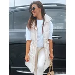 Smetanová lesklá dlouhá vesta MARIEL TY3014 Velikost: 2XL