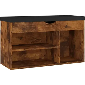 Botník LAVIČKA NA BOTY S POLŠTÁŘEM - 80x30x47 cm - ODSTÍN DUB