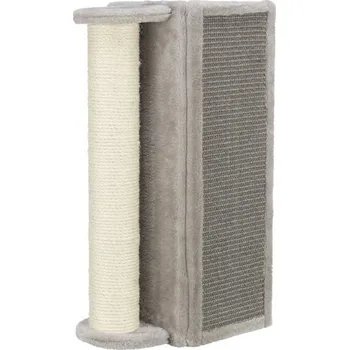 Škrábací rohová deska se sloupkem, 19 × 58 × 19 cm, šedá