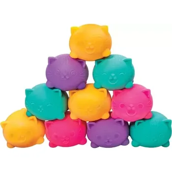 Cestovní hra Schylling NeeDoh Mačkací antistresové kočičky Růžová, zelená, fialová