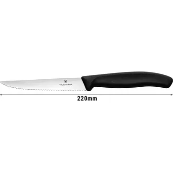 Kuchyňský nůž G.Gastro VICTORINOX steakový nůž - špičatý - černý