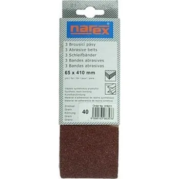 Brusný papír NAREX 00618212 Brusný pás 3ks 65x410mm P60