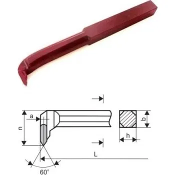 Příslušenstí k soustruhu DENAS 223773-16x16-U30 - Nůž soustružnický 16x16x180mm závitový vnitřní 60° U30 (M20), DIN 283