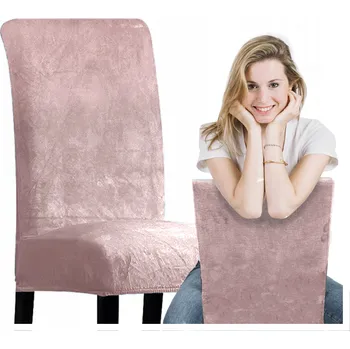 Potah na židli Univerzální růžový velurový potah na židli TELATTI